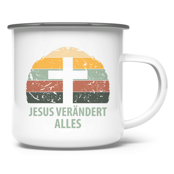 Emaille Tasse jesus verändert alles