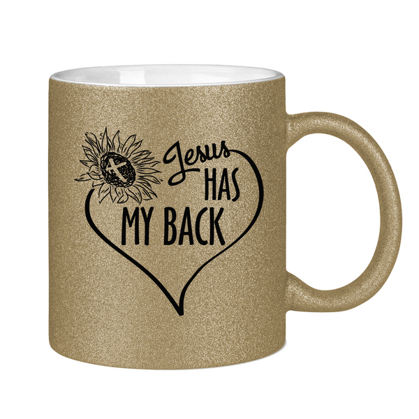 Glitzertasse jesus has my back