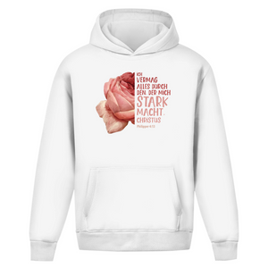 Oversize Hoodie Ohne Kordel der mich stark macht rose philipper 4:13
