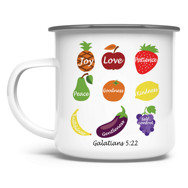 Emaille Tasse joy love peace galatians 5:22