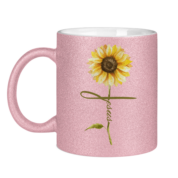 Glitzertasse jesus sonnenblume