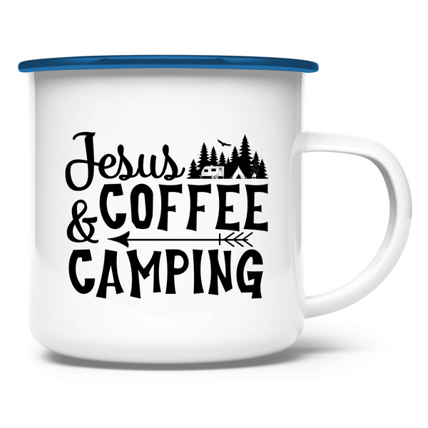 Emaille Tasse jesus coffee camping