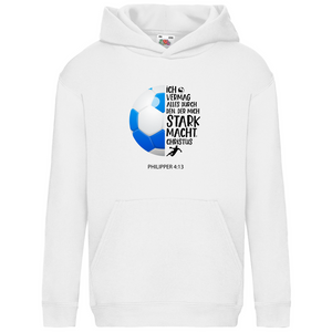 Kinder Hoodie stark macht valleyball spieler philipper 4.13
