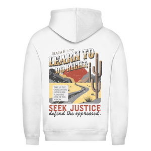 Damen Hoodie learn to do right isaiah 1:17