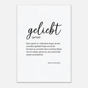 geliebt daniel 10,19a (NLB) Leinwandbild