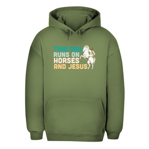 Unisex Oversize Hoodie this girl runs on horses und jesus reiterin