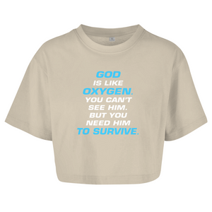 Damen Oversize Crop Topgod is like oxygen