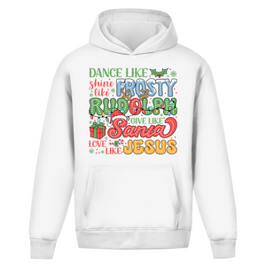 Oversize Hoodie Ohne Kordel dance like frosty love like jesus
