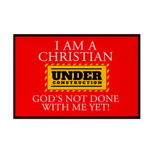 Fußmatte mit Gummirand i am a christian under construction