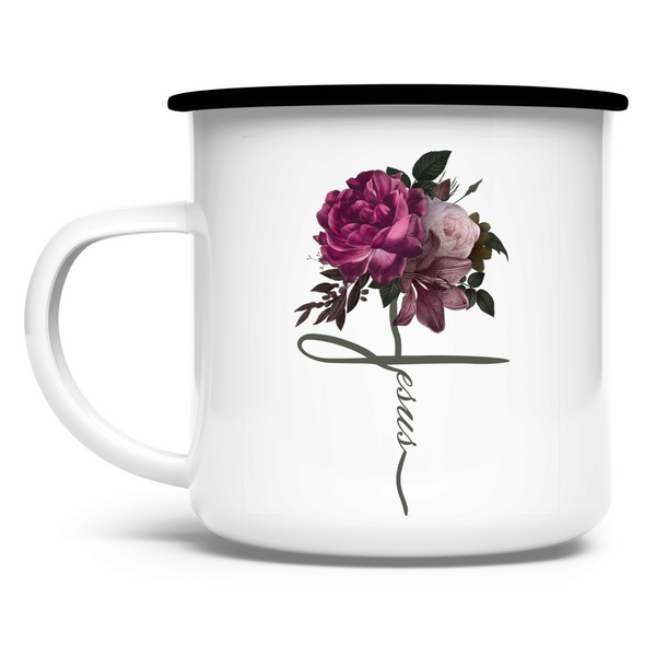 Emaille Tasse jesus blume