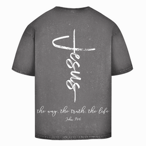 Oversize Washed T-Shirt the way the truth the life john 14:6
