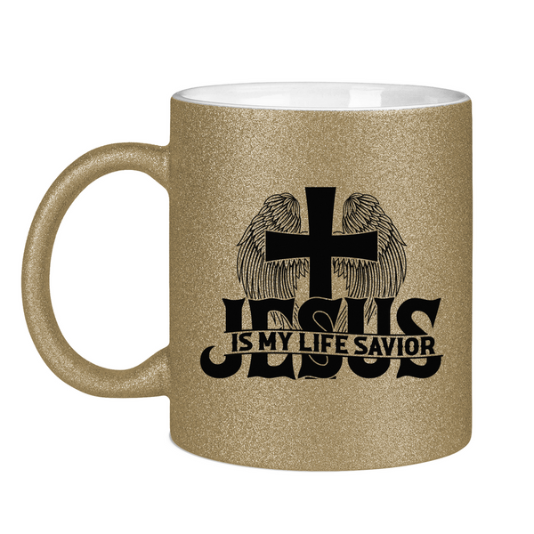 Glitzertasse jesus is my life savior