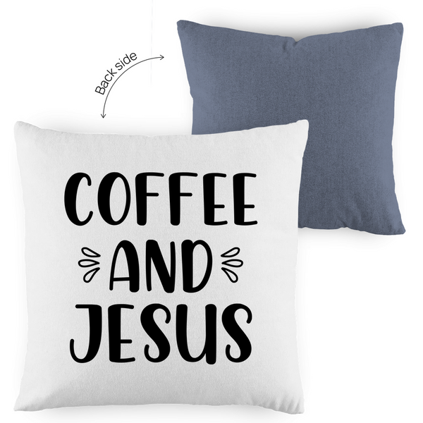 Kopfkissen zweifarbig coffee and jesus