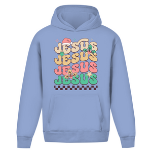 Oversize Hoodie Ohne Kordel jesus weihnachtsmotiv