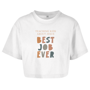 Damen Oversize Crop Top teaching kids about jesus lehrer