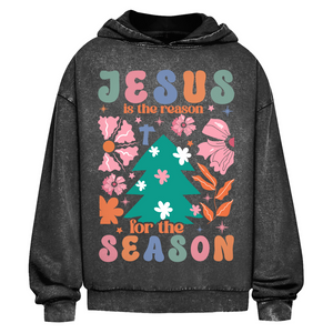 Oversize Washed Hoodie jesus is reason for the season