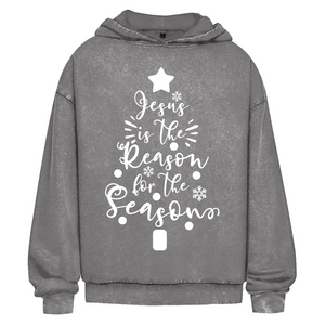 Oversize Washed Hoodie jesus is the reason for the season