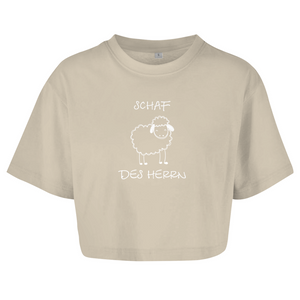 Damen Oversize Crop Top schaf des herrn