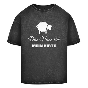 Oversize Washed T-Shirt der herr ist mein hirte