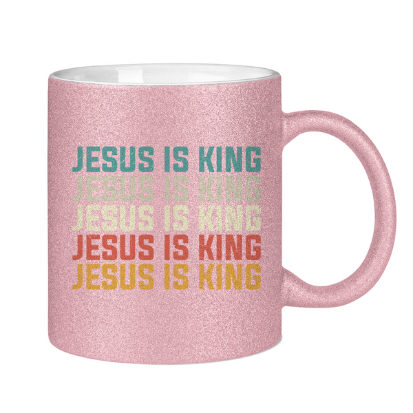 Glitzertasse jesus is king