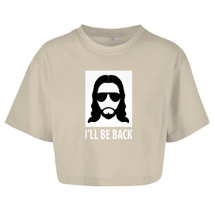 Damen Oversize Crop Top i will be back