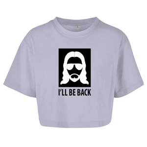 Damen Oversize Crop Top i will be back