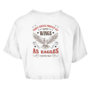 Damen Oversize Crop Top mount up with wings isaiah 40:31