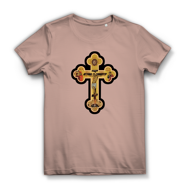 Damen Bio T-Shirt Griechisch Orthodoxe Jesus Kreuz