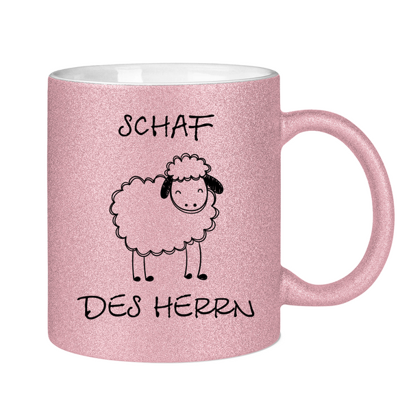 Glitzertasse schaf des herrn