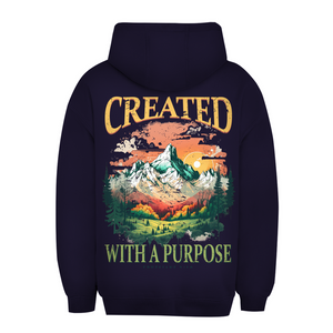 Unisex Oversize Hoodie created with a purpose ephesians 2:10