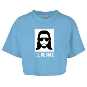 Damen Oversize Crop Top i will be back