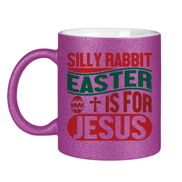 Glitzertasse silly rabbit ostern osterhase