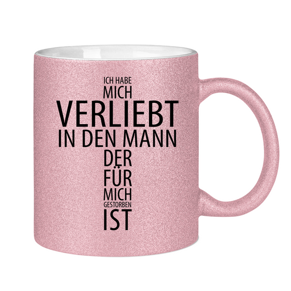 Glitzertasse ich habe mich verliebt