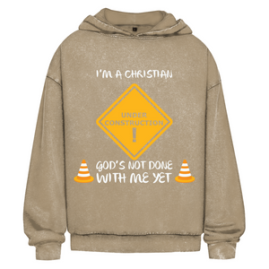 Oversize Washed Hoodie christian under construction