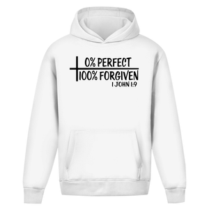 Oversize Hoodie Ohne Kordel 0% perfect 100% forgiven 1 john 1:9