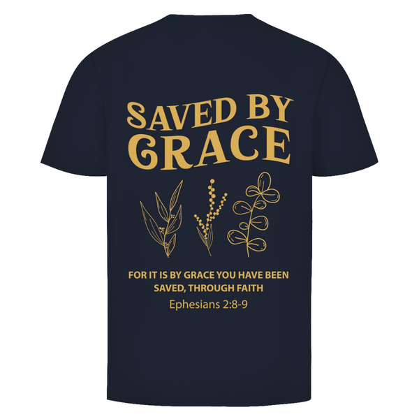 Herren T-Shirt saved by grace ehpesians 2:8-9