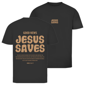Herren T-Shirt jesus saves john 3:16-17
