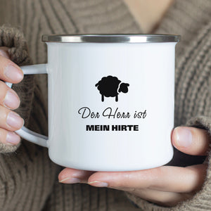 Emaille Tasse der herr ist mein hirte