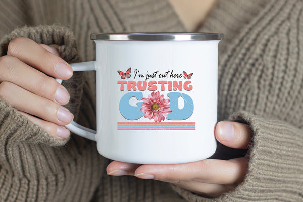 Emaille Tasse trusting god