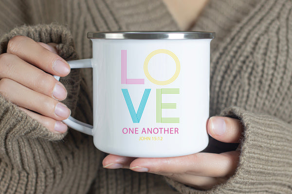 Emaille Tasse love one another