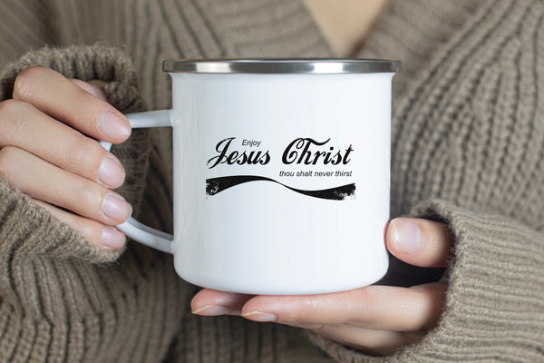 Emaille Tasse enjoy jesus christ