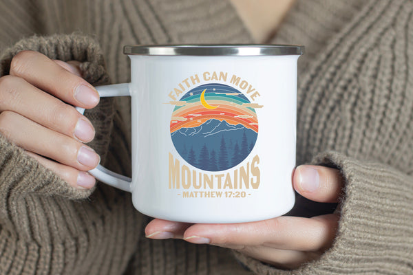 Emaille Tasse faith can move mountains matthew 17:20