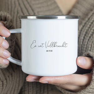 Emaille Tasse es ist vollbracht joh 19:30