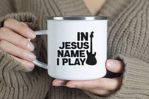 Emaille Tasse in jesus name i play kirchenchor