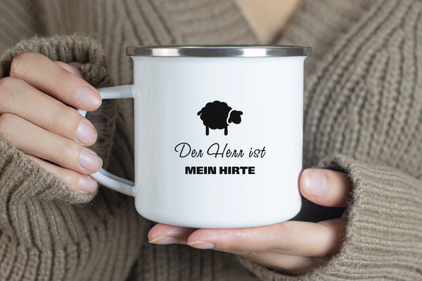 Emaille Tasse der herr ist mein hirte