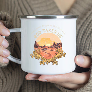 Emaille Tasse god takes us through the desert