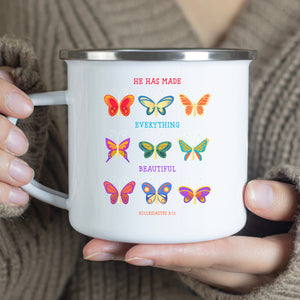 Emaille Tasse made everyhing beautiful ecclesiastes 3:11