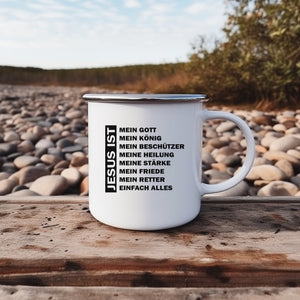 Emaille Tasse jesus mein gott