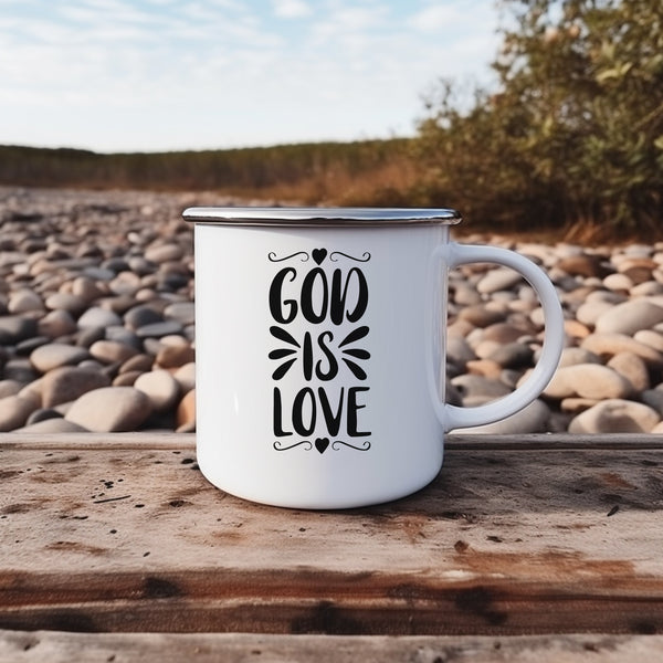 Emaille Tasse god is love