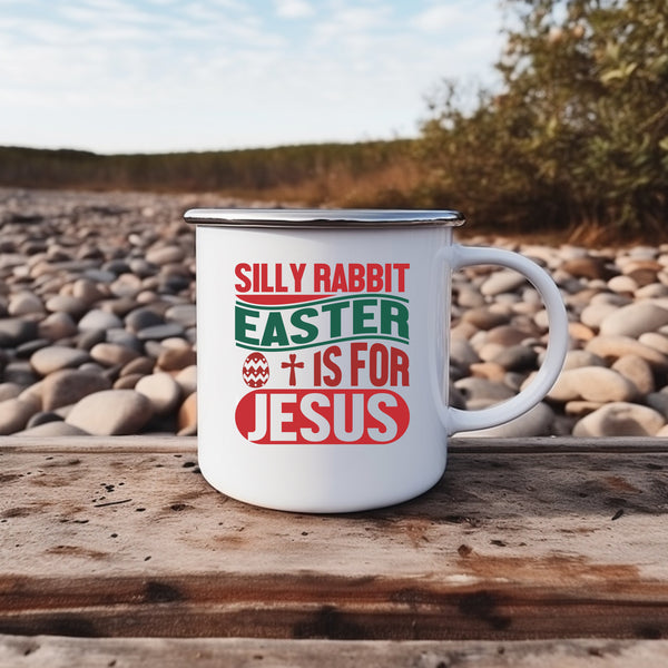 Emaille Tasse silly rabbit ostern osterhase